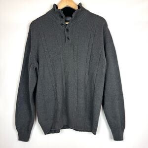 OSCAR DE LA RENTA 4 Button Henley Men's Sweater Cozy Grandpacore Size Large